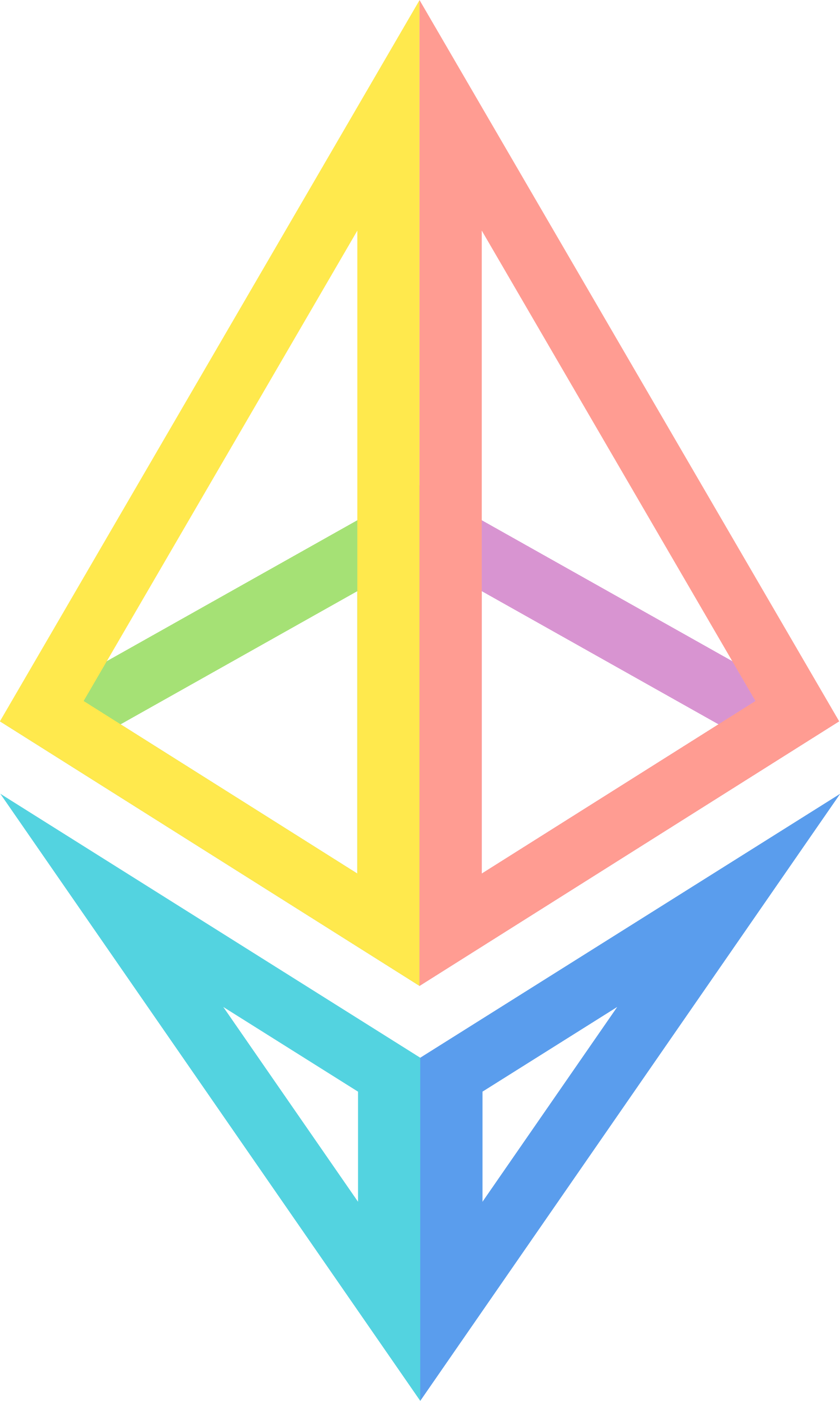 A colorful tilted eth logo!